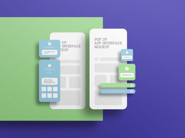 Free App Interface With Pop Up Screen Mockup Psd