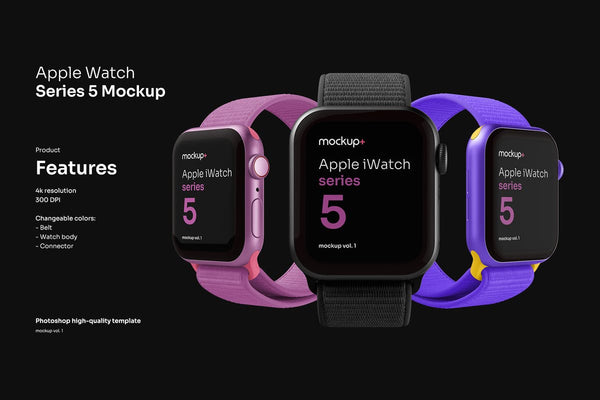 Free Apple Watch Series 5 & 6 Mockup
