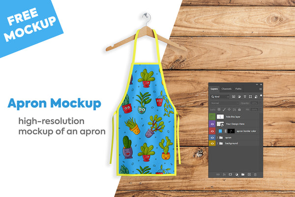 Free Apron Mockup Psd Download