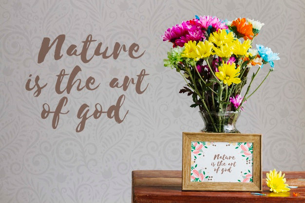 Free Arrangement Of Colorful Flowers Concept Psd