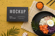 Free Arrangement Of Poke Bowls With Mock-Up Card Psd