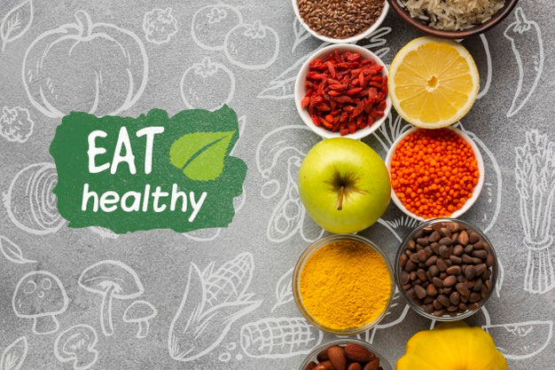 Free Arrangement Of Spices And Fruits For Organic Food Psd