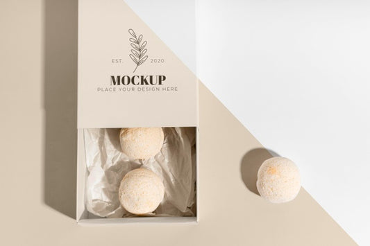 Free Arrangement With Bath Bombs Flat Lay Psd