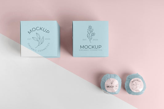 Free Arrangement With Bath Bombs Top View Psd