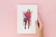 Free Arrangement With Card Mock-Up On Pink Background Psd