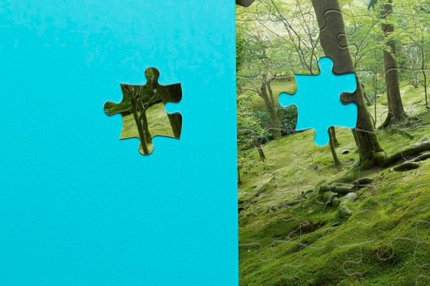 Free Arrangement With Forest Puzzle Missing One Piece Psd
