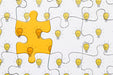 Free Arrangement With White And Yellow Pieces Of Puzzle Psd