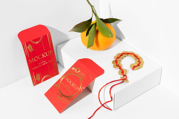 Free Assortment Of Chinese New Year Elements Mock-Up Psd