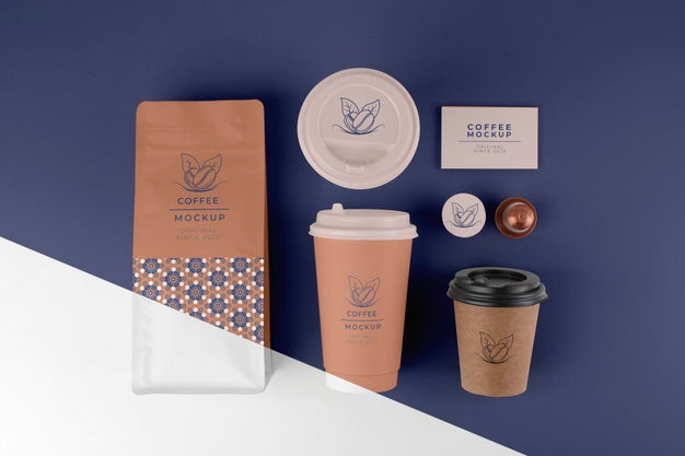 Free Assortment Of Coffee Shop Elements Mock-Up Psd