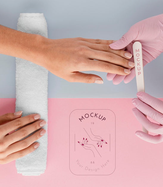 Free Assortment Of Nail Care Products With Mock-Up Psd