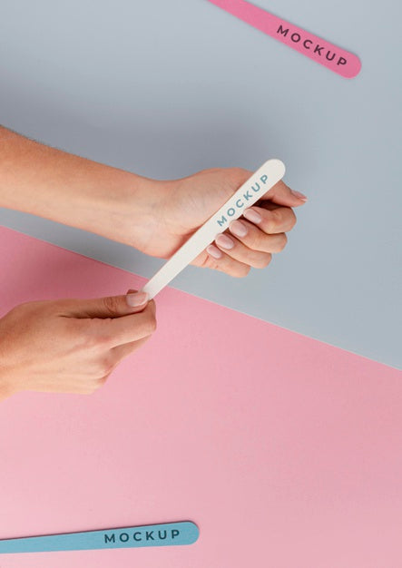 Free Assortment Of Nail Care Products With Mock-Up Psd