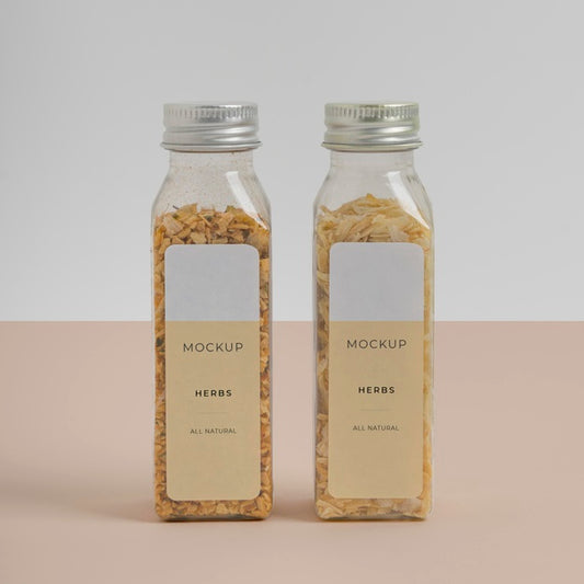 Free Assortment Of Spices With Label Mock-Up Psd