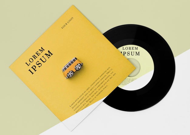 Free Assortment Of Vinyl Records Mock-Up Psd