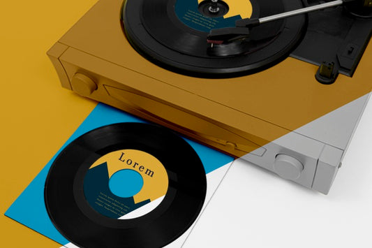 Free Assortment Of Vinyl Records Mock-Up Psd