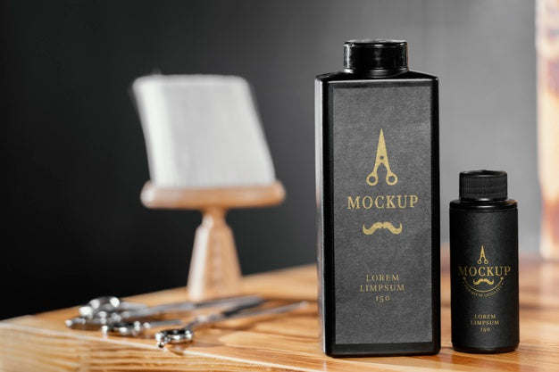 Free Assortment With Barber Shop Element Mock-Up Psd