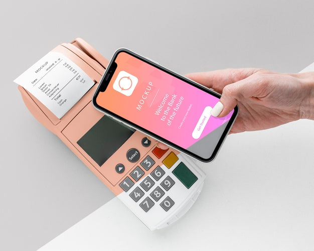 Free Assortment With Smartphone Payment App Mock-Up Psd