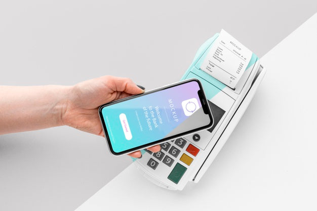 Free Assortment With Smartphone Payment App Mock-Up Psd