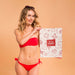 Free Attractive Woman In Bikini Presenting Cover Mockup Psd