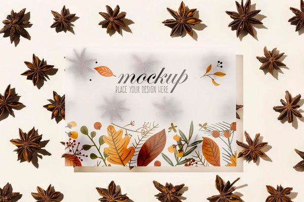 Free Autumn Flowers Composition Mock-Up Psd
