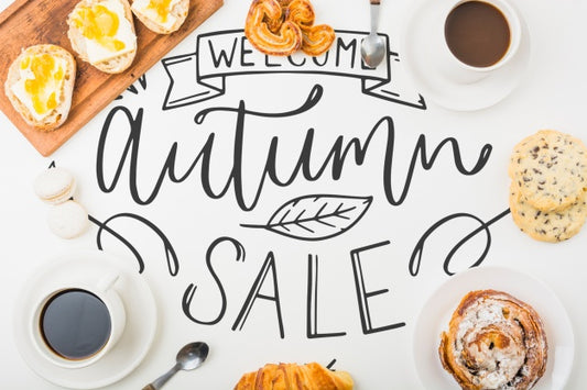 Free Autumn Mockup With Breakfast Psd