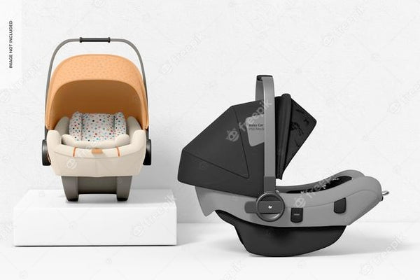 Free Baby Car Seats Mockup Front And Right View Psd