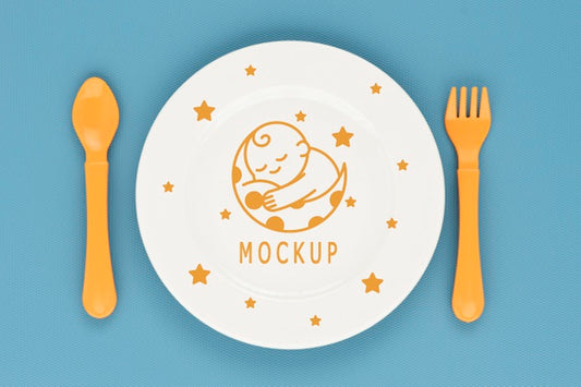 Free Baby Feeding Elements Composition Psd