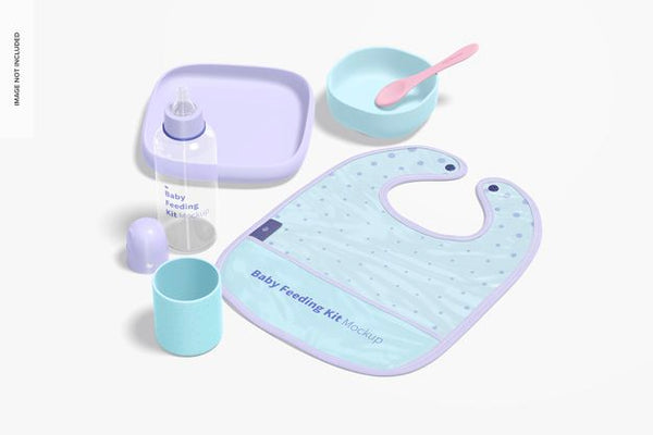 Free Baby Feeding Kit Mockup Psd