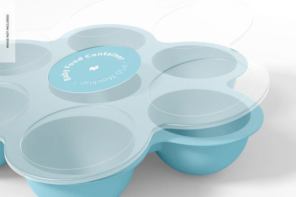 Free Baby Food Container Mockup, Close Up Psd