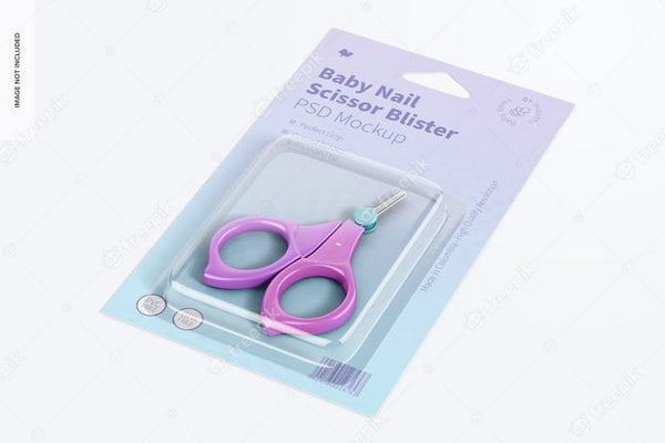 Free Baby Nail Scissor Blister Mockup Psd