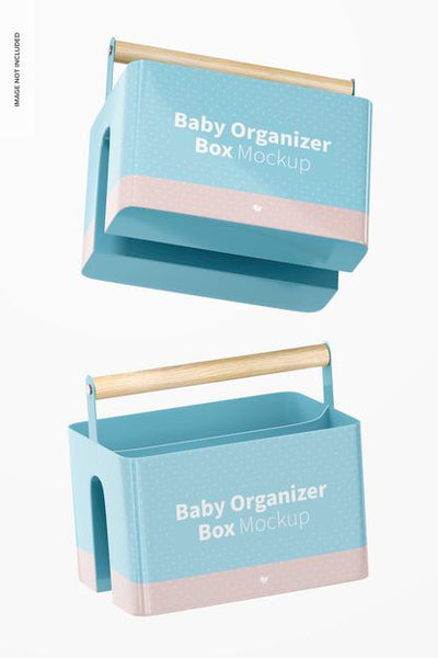 Free Baby Organizer Box Mockup, Floating Psd