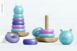 Free Baby Ring Pyramid Toy Mockup, Right View Psd