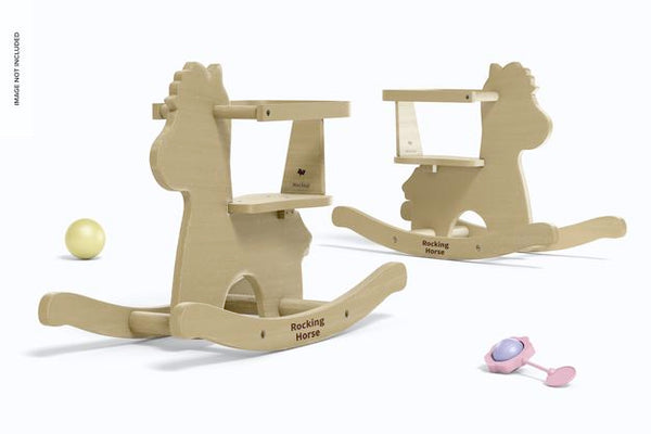 Free Baby Wooden Rocking Horses Mockup Psd