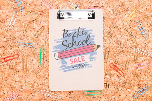 Free Back To School Clipboard Next To Colorful Clips Psd