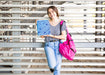 Free Back To School Concept With Girl Presenting Book Cover Psd