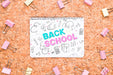 Free Back To School Drawing Next To Clips Mock-Up Psd