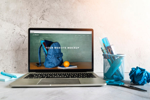 Free Back To School Items With Website Mock-Up Psd