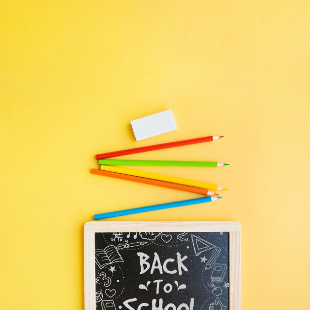 Free Back To School Mockup With Slate Psd