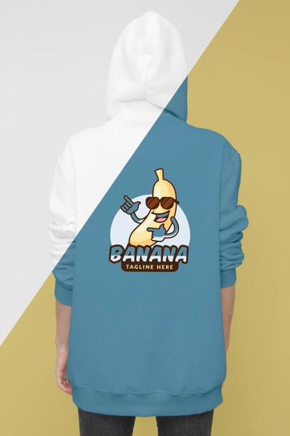 Free Back View Of Stylish Woman In Hoodie Psd