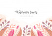 Free Background With Watercolor Flowers Border Psd Template Psd