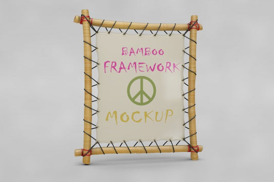 Free Bamboo Frame Mockup Psd
