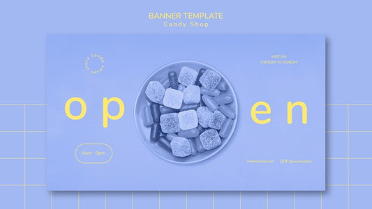 Free Banner Template Concept For Candy Shop Psd