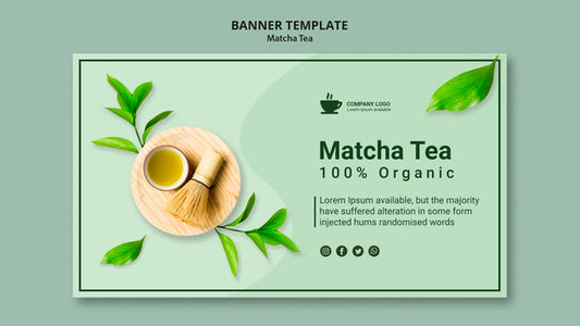 Free Banner Template For Matcha Tea Psd