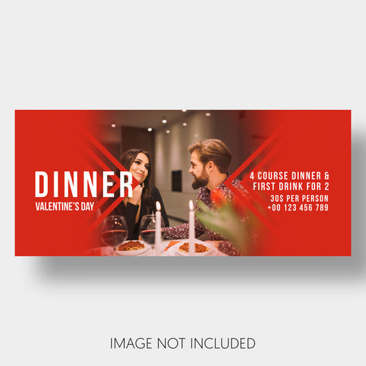 Free Banner Template Restaurant Couple Valentine'S Day Psd