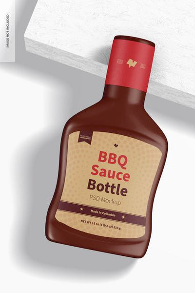 Free Barbecue Sauce Bottle Mockup Psd