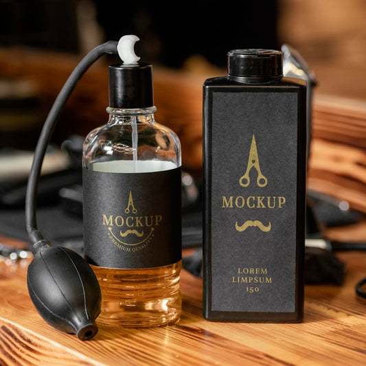 Free Barber Shop Mock-Up Arrangement Psd