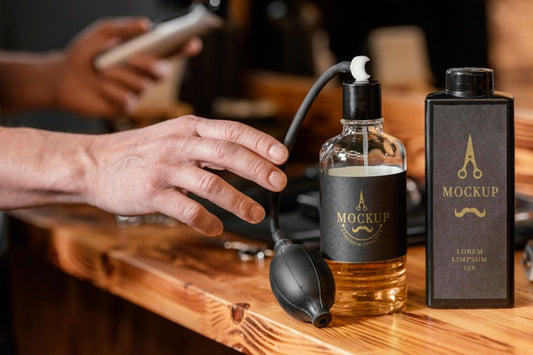 Free Barber Shop Mock-Up Assortment Psd