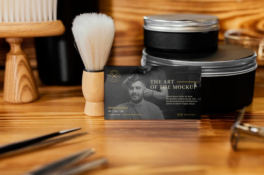 Free Barber Shop Mock-Up Assortment Psd
