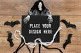 Free Bats And Skeleton On Wooden Table Psd