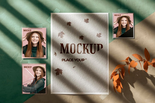 Free Beautiful Autumn Moodboard Mock-Up Psd