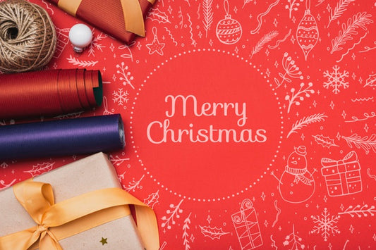Free Beautiful Christmas Concept Mock-Up Psd